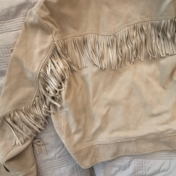 Ralph Lauren Camel Suede Leather Jacket Western Style Boho Fringe - Picture 4 of 17